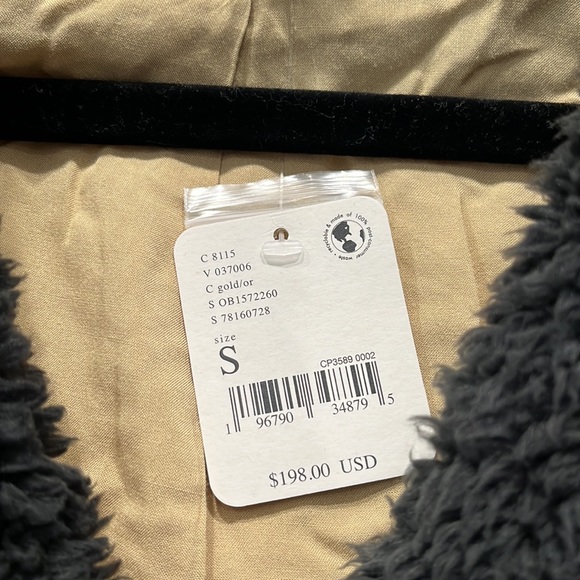 Free people Filipa Jacket Hooded Quilted Gold knit jacket Sz-S - Picture 5 of 10